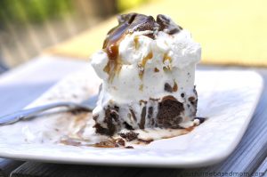 Ice Cream Brownie Cake with Rolos