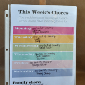 Printable chore chart to switch out weekly