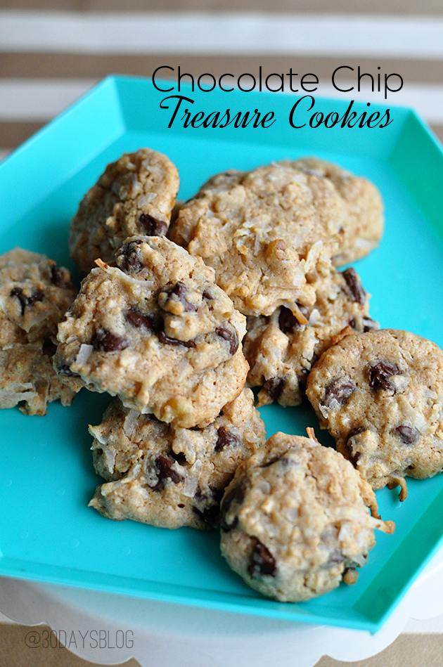 Super delicious Treasure Chocolate Chip Cookies from www.thirtyhandmadedays.com