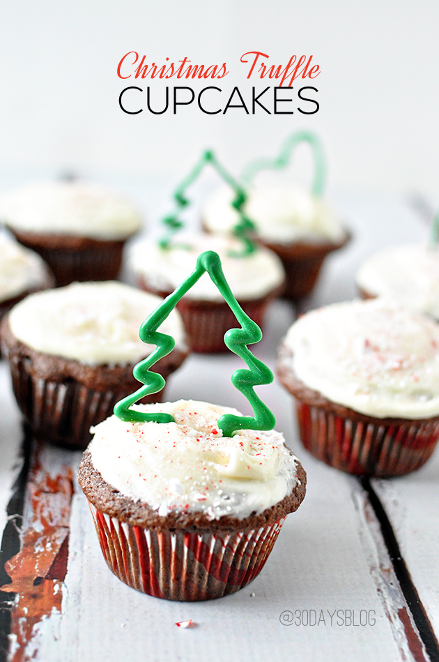 Delicious Christmas Truffle Cupcakes from www.thirtyhandmadedays.com