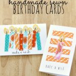 Handmade Sewn Birthday Cards-Miss Lovie for Thirty Days