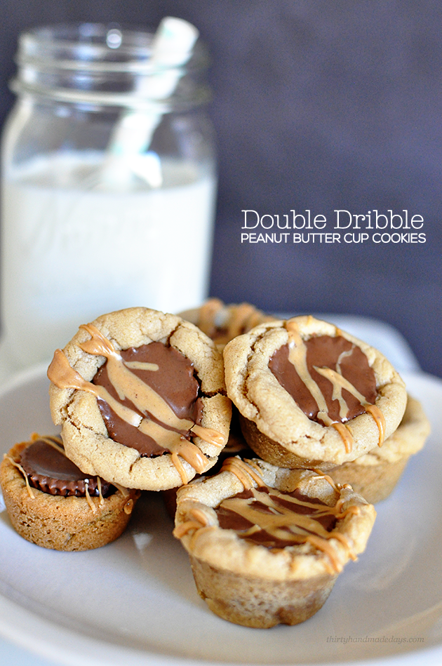 Amazing Double Dribble Peanut Butter Cup Cookies- simple to make but taste unbelieveable www.thirtyhandmadedays.com