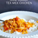 Super simple Slow Cooker Tex Mex Chicken- throw everything into the slow cooker and enjoy! | Thirty Handmade Days