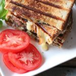 Bacon with Pesto Grilled Cheese Sandwich featured at the Party Bunch