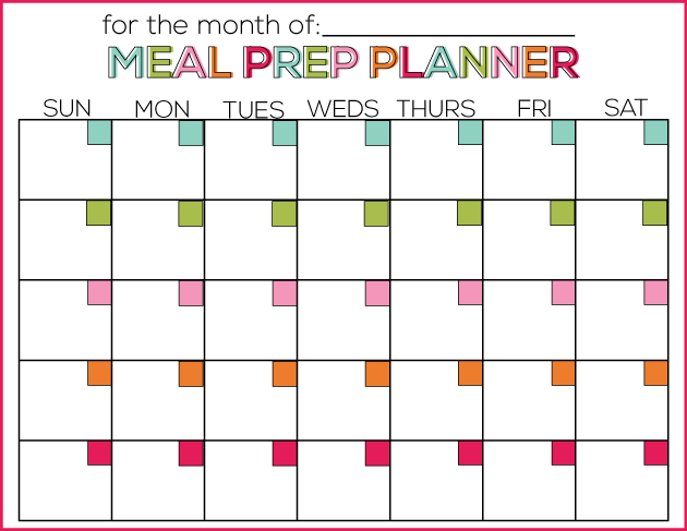 Printable Meal Prep Planner from Thirty Handmade Days