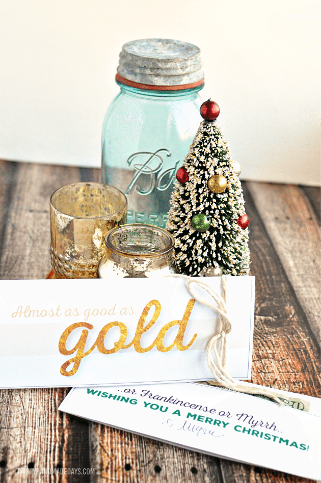 Printable Gold Money Holder For Christmas