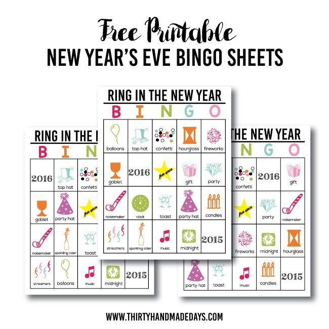 Updated Printable New Year s Eve BINGO Thirty Handmade Days