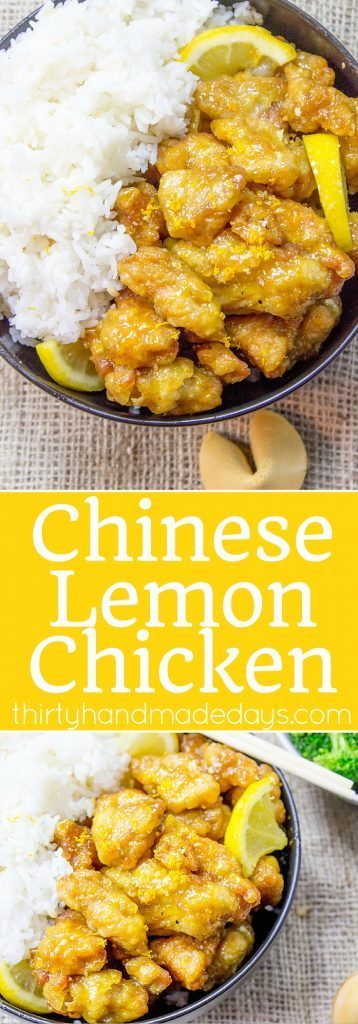 Classic Lemon Chicken with crispy battered chicken thighs in a sweet and tangy sauce. You can skip the delivery and the wait and make it at home!