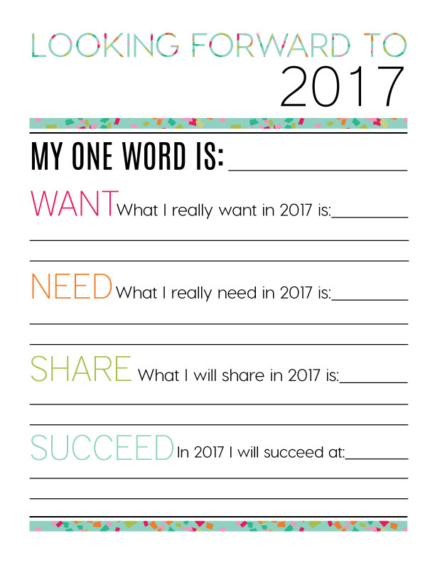 Printable New Year's Resolutions and Goals