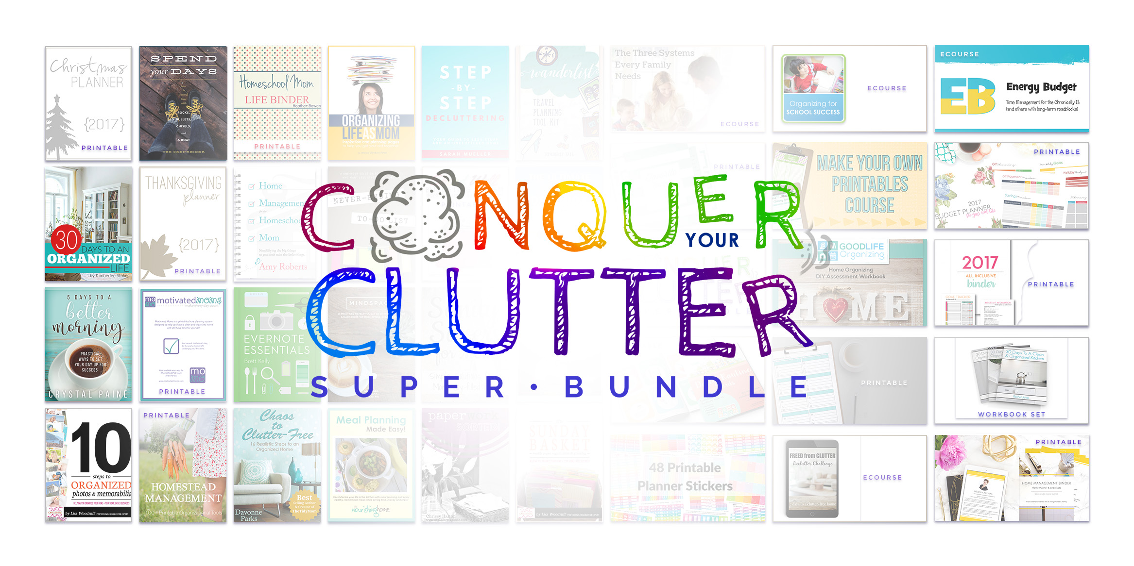 Conquer Your Clutter Bundle - get in on this amazing deal! 57 products worth over $650 for only $29.97