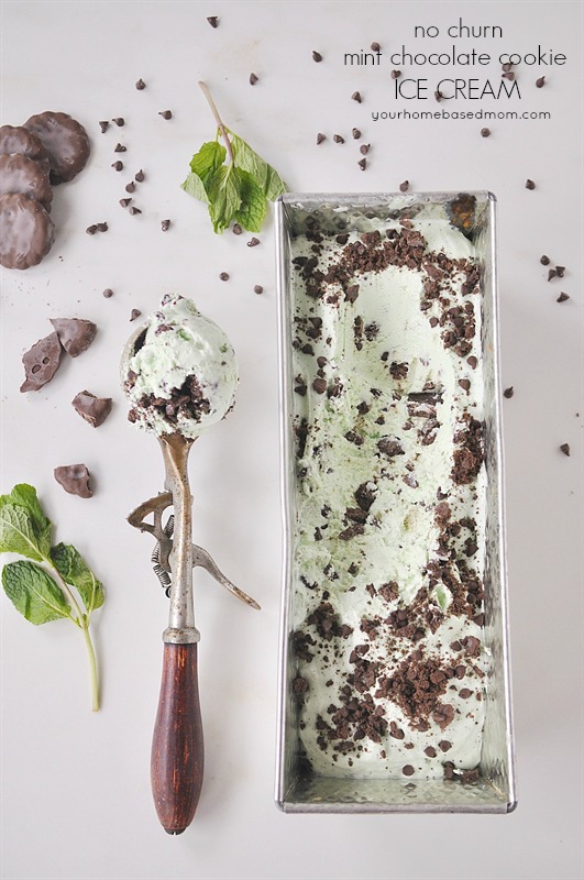 No Churn Mint Chocolate Cookie Ice Cream