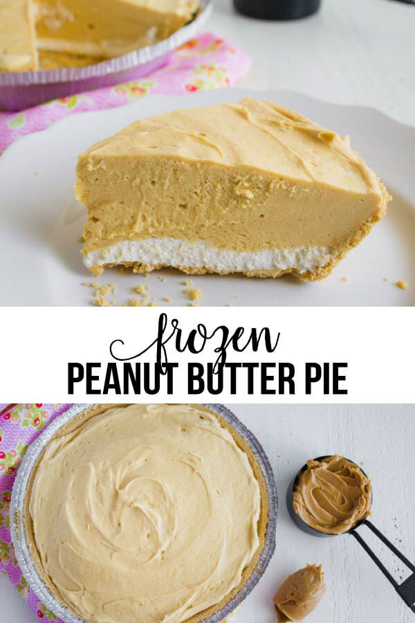 Frozen Peanut Butter Pie - this is a tasty treat for summer! via www.thirtyhandmadedays.com