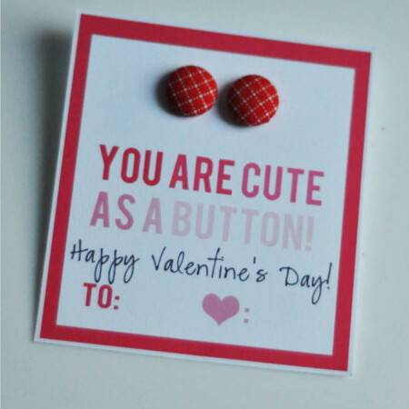 Cute as a button printable Valentine's Day Idea