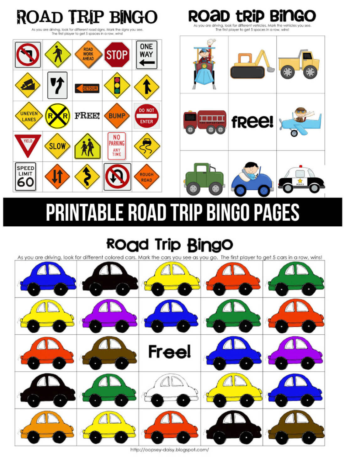 Personalized Travel Games for Kids, Road Trip Activities, Bingo