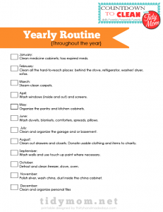 Yearly Routine Checklists