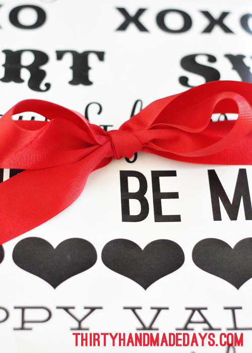 printable valentines wrapping paper