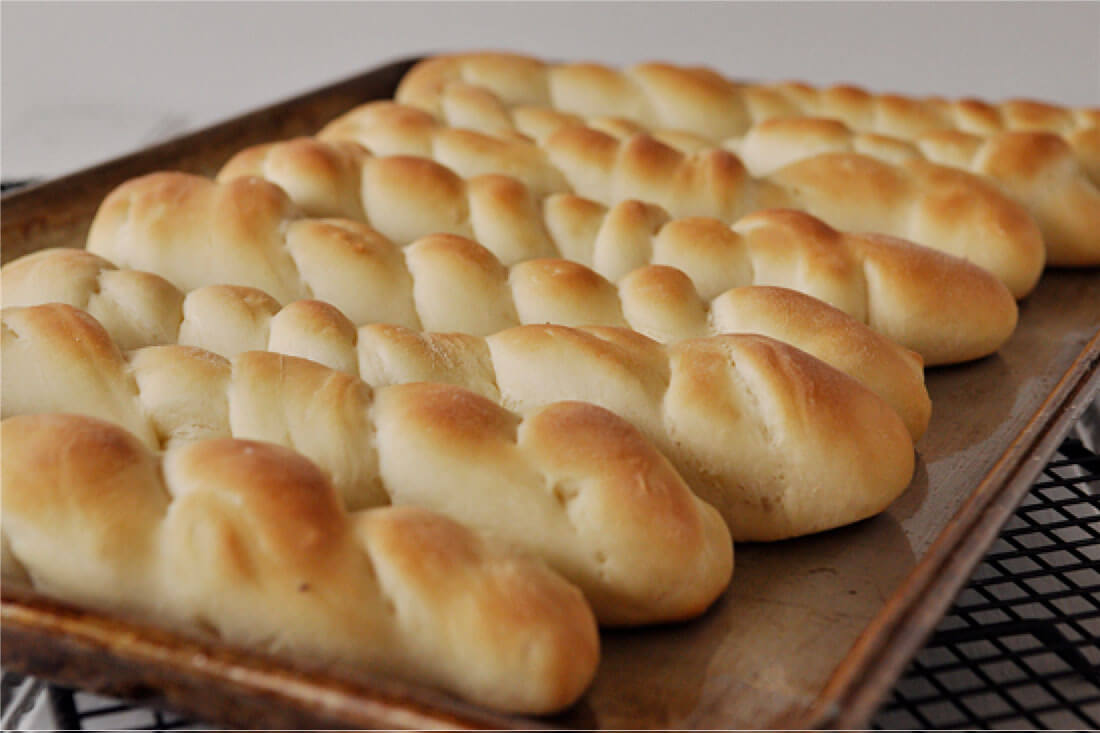 Cinnamon Sugar Breadsticks with Cream Cheese Frosting -step 9, baking the breadsticks