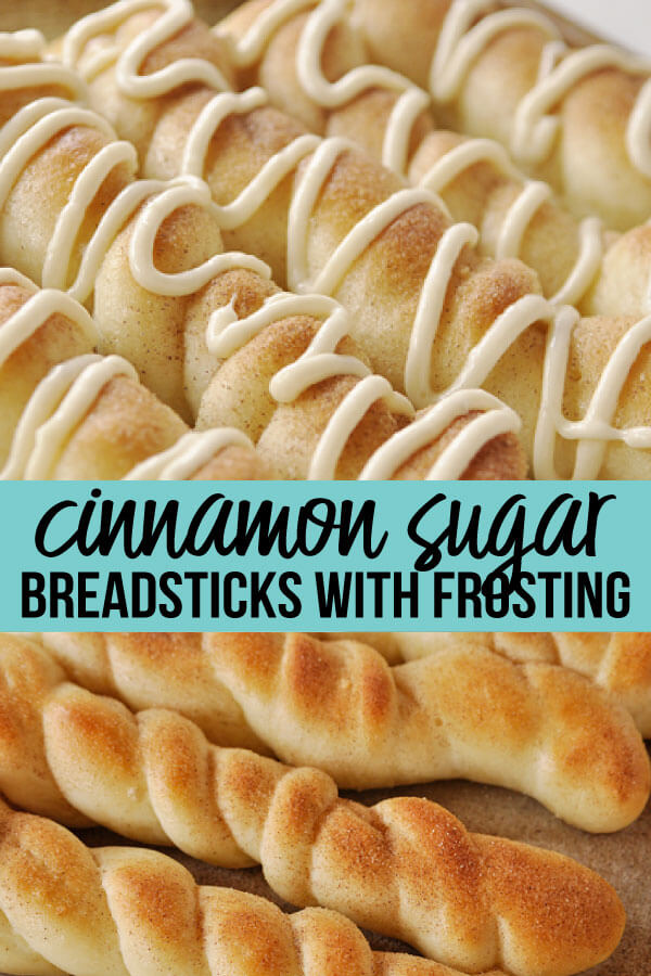 Cinnamon Sugar Breadsticks with Cream Cheese Frosting - the yummiest dessert to make. www.thirtyhandmadedays.com