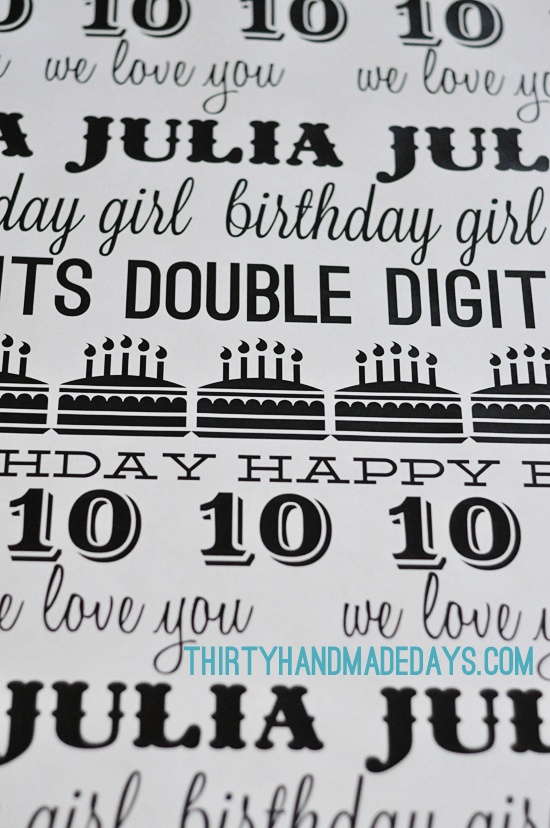 Gift Wrapping: Custom Birthday Paper