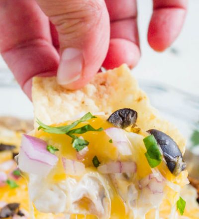 Chile Verde Layered Bean Dip