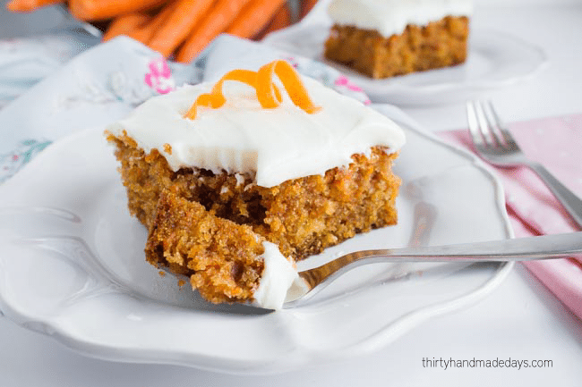 The best Carrot Cake Ever - Mom's recipe -- perfect for Easter thirtyhandmadedays.com