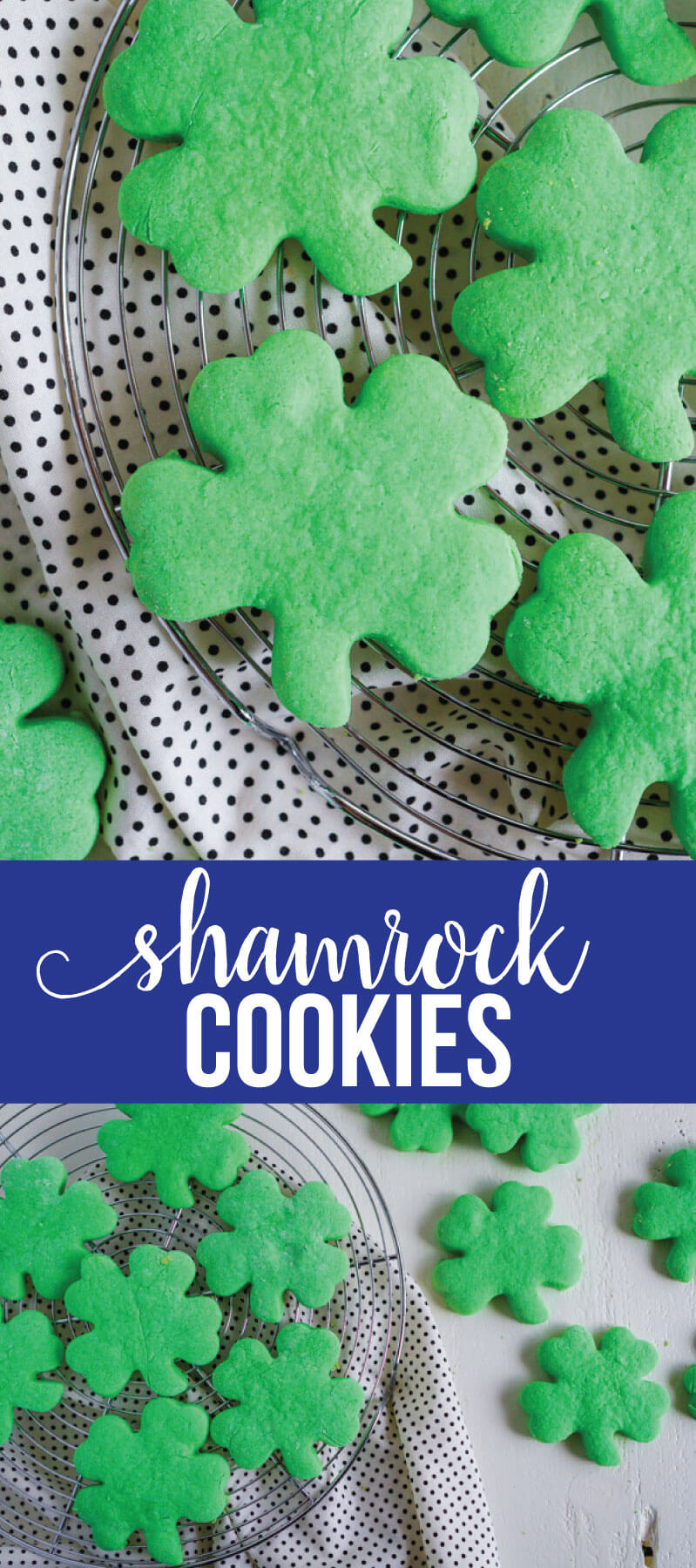Shamrock Cookies -make these simple St. Patrick's Day treats to celebrate the holiday. via www.thirtyhandmadedays.com