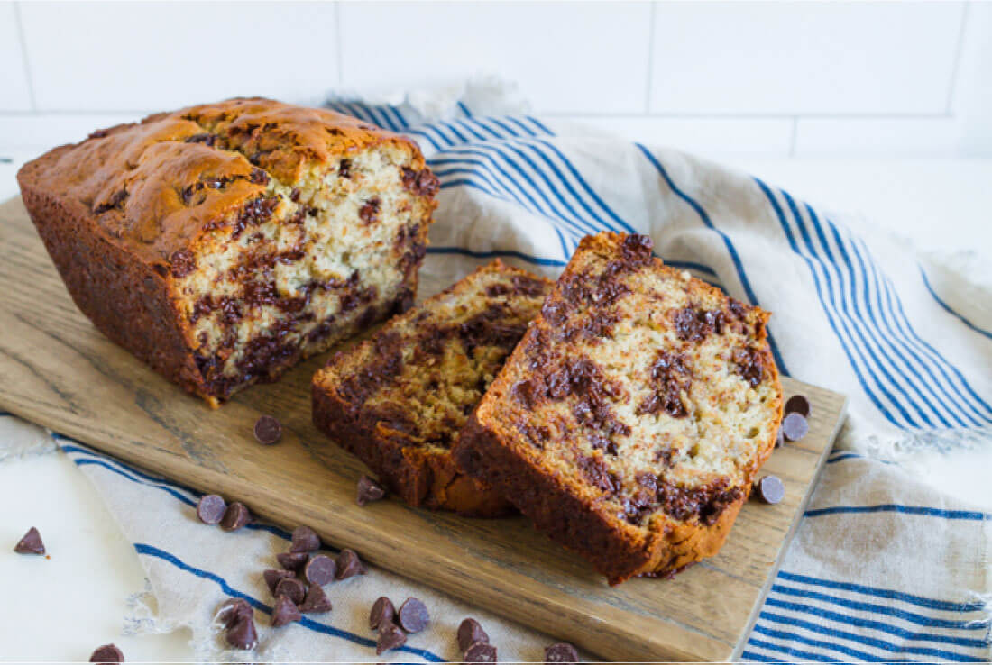 Sour Cream Banana Bread With Chocolate Chips