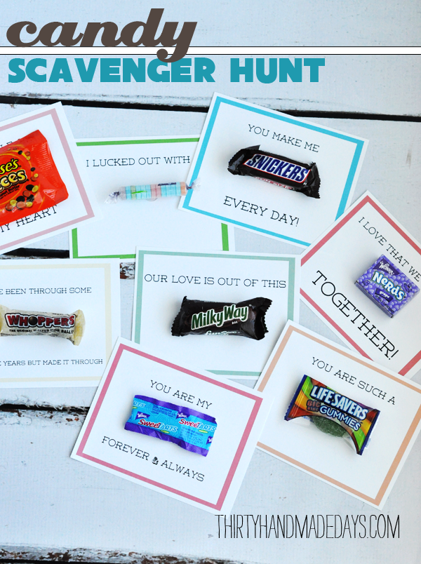 Scavenger Hunt using leftover Halloween candy