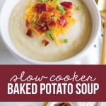 Slow Cooker Baked Potato Soup - perfect main dish recipe for a chilly day! www.thirtyhandmadedays.com