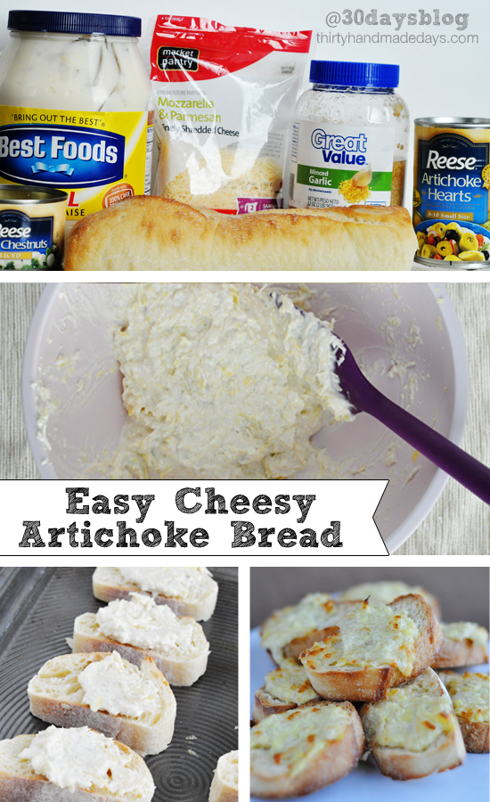 Easy Cheesy Artichoke Bread