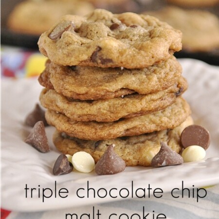 Triple Chocolate Chip Malt Cookies