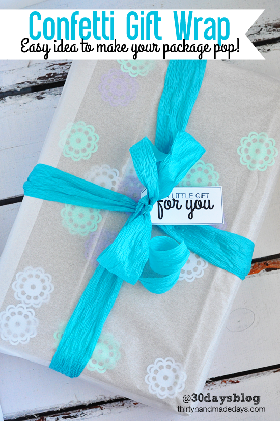 Confetti Gift Wrap from @30daysblog