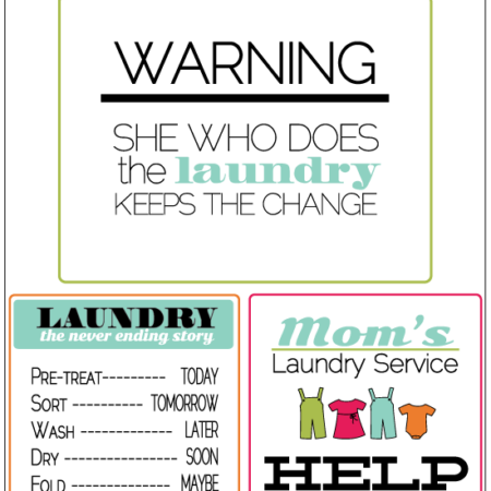 3 Laundry Printables from @30daysblog