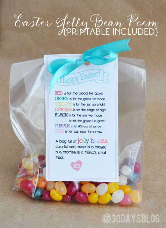 Easter Jelly Bean Poem with Printable from www.thirtyhandmadedays.com