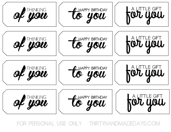 Black & White Gift Tags