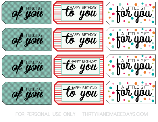 Gift Tags with Full Color