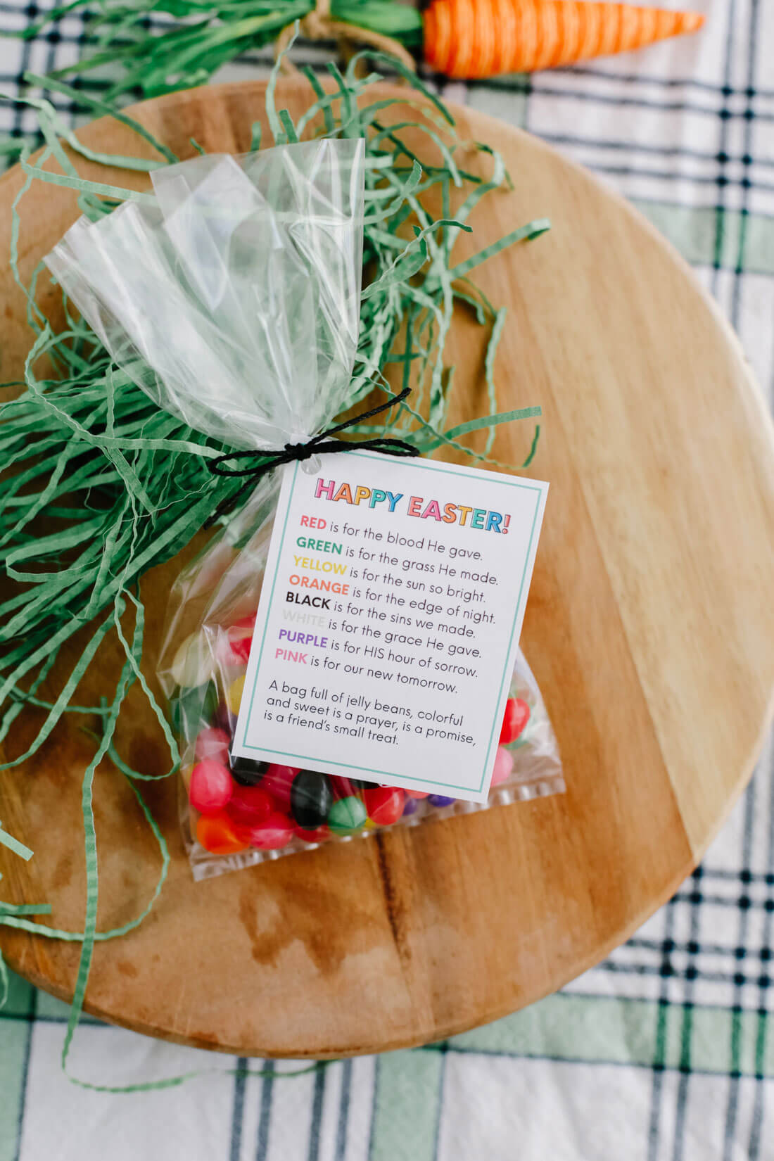 Easter treat jelly bean poem - wrapped in cellophane bag 