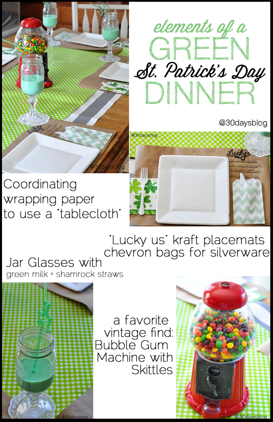 St. Patrick's Day Dinner from www.thirtyhandmadedays.com