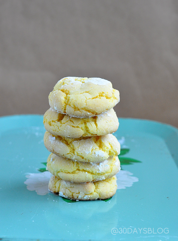 Easiest Lemon Cookies from a Cake Mix www.thirtyhandmadedays.com
