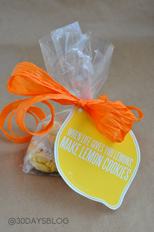 Lemon Cookies with Printable www.thirtyhandmadedays.com