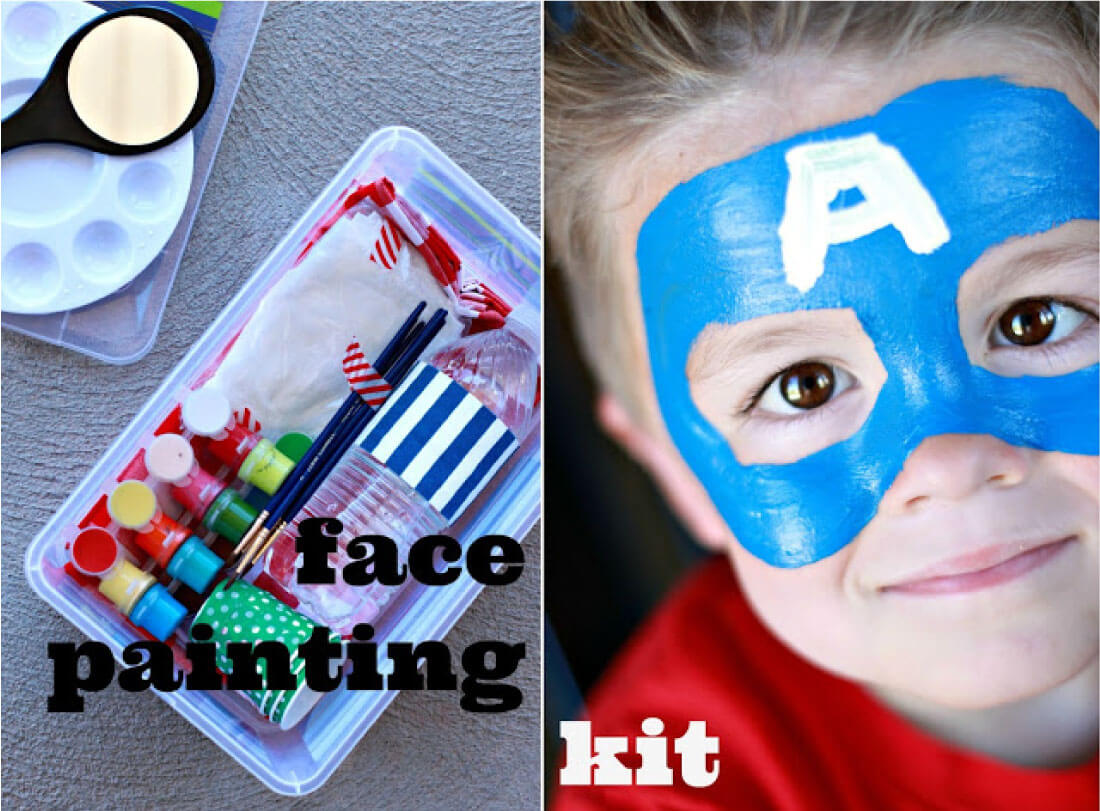 Face Paint Kit for Kids - 15 Colors Large Water Based Paints, 2 Brushes