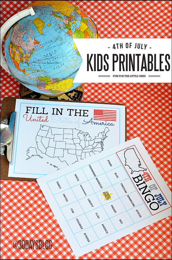 4th of July Kids Printables www.thirtyhandmadedays.com