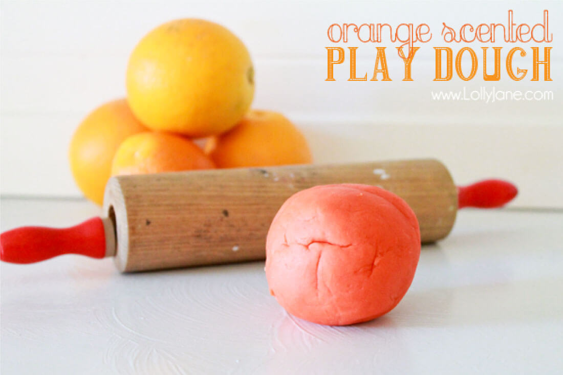 Orange Scented Playdough Recipe - make this easy recipe with your kids!