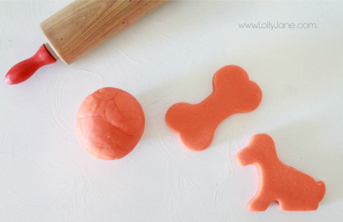 Orange Scented Playdough Recipe - make this easy recipe with your kids! cutting out shapes