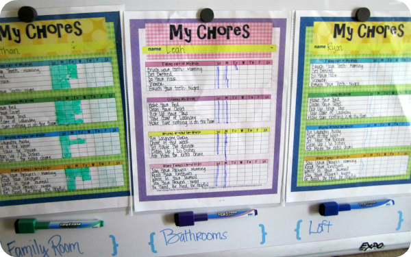 free editable printable chore charts