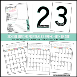 School Binder with Printables