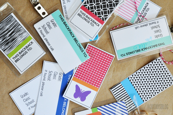 Printable Tags - perfect for back to school www.thirtyhandmadedays.com