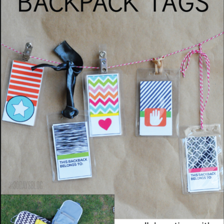 Printable Backpack Tags in collaboration with PS I Adore You www.thirtyhandmadedays.com