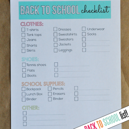 Back to School Printable Checklist www.thirtyhandmadedays.com