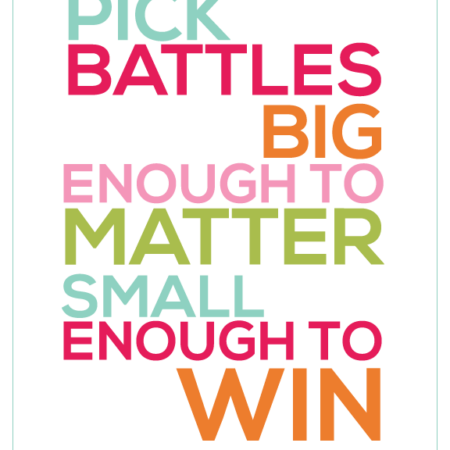 Pick Battles Quote, free printable from www.thirtyhandmadedays.com